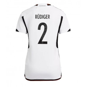 Maillot de foot Allemagne Antonio Rudiger #2 Domicile Femmes Monde 2022 Manches Courte